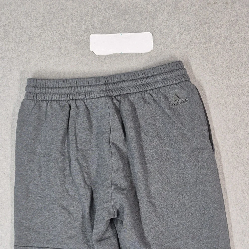 Adidas Men Sweatpants 2XL Gray Tapered Jogger Fleece Logo Activewear 29